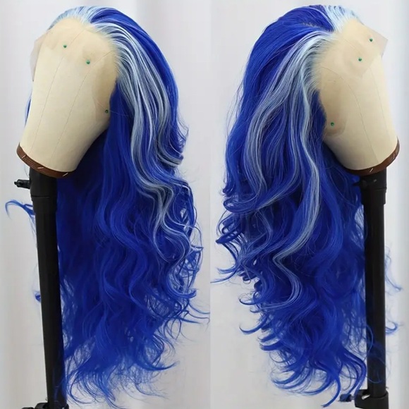 Pre-Plucked Lace Front Blue Ombré High Quality Wig